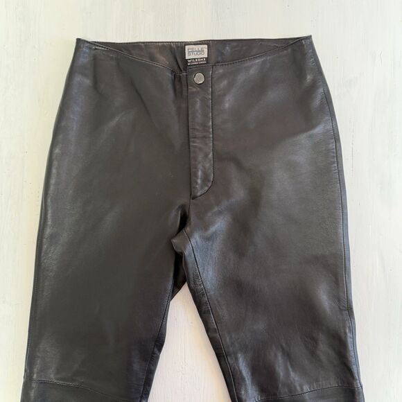 Pelle Studio Wilsons 100% Buttery Soft Leather Black Pants Women 6 - Picture 3 of 16
